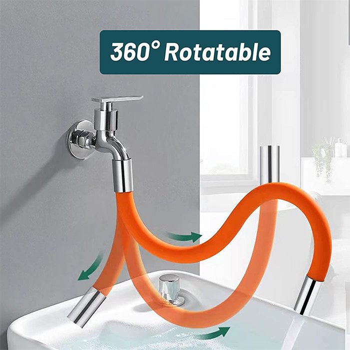 360° Flexible Shaped Flex Faucet Extender Tube