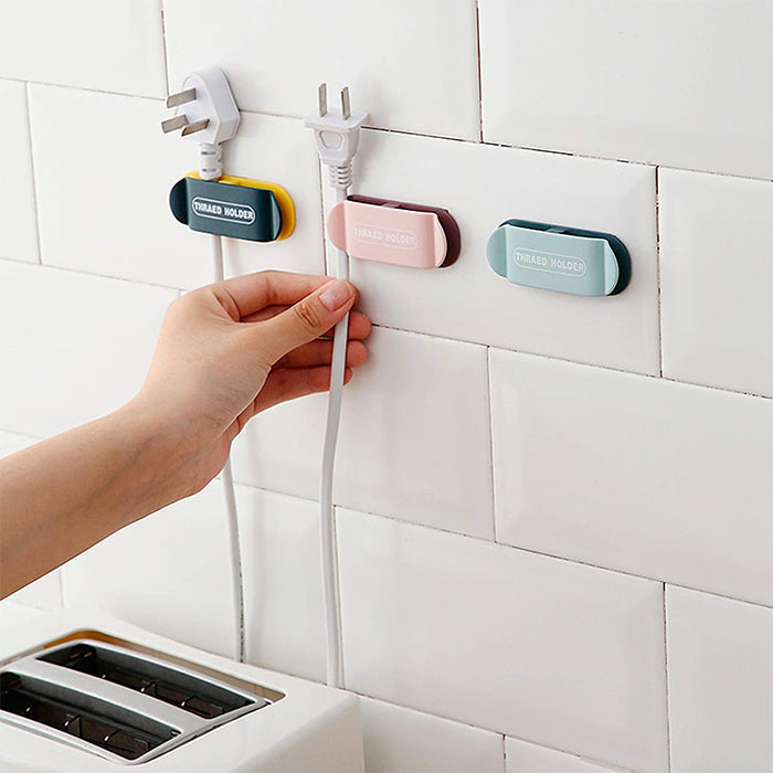 4 Pcs Punch Free Adhesive Wall Cable Cord Holder