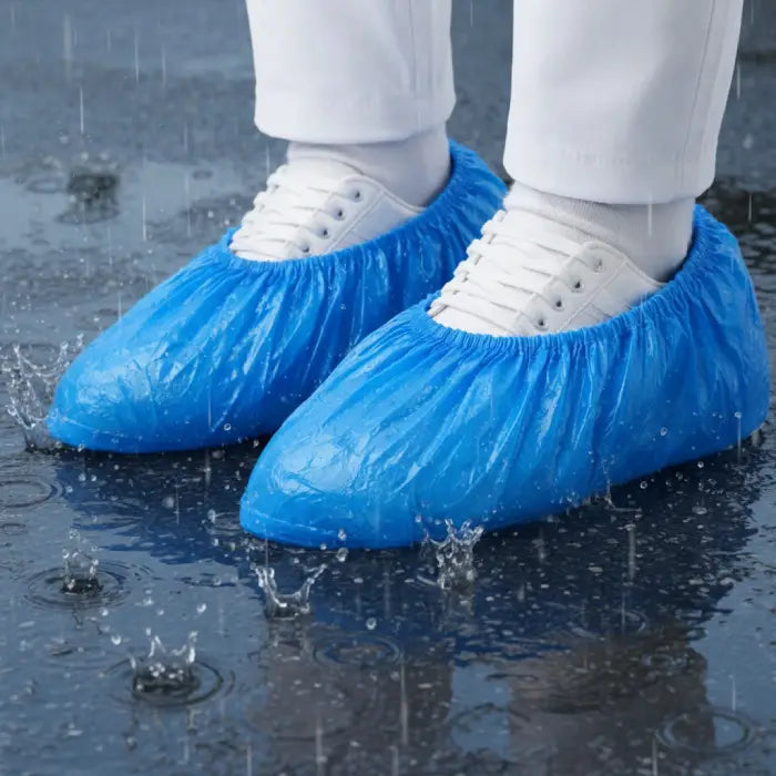 100 Pcs Waterproof Plastic Disposable Shoe Cover
