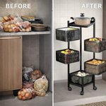 5-Tier Multipurpose Rotating Square Kitchen Storage Rack