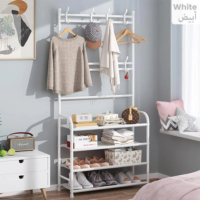 3-in-1 Multifunctional Hall Tree Shoe Organizer Rack