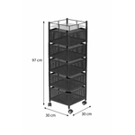 5-Tier Multipurpose Rotating Square Kitchen Storage Rack
