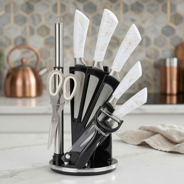 Kitchen Knife Set with Stand – 9 Piece