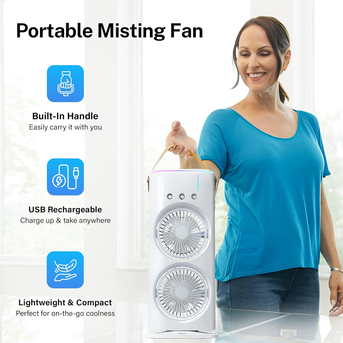 Portable Double-Head Mini Air Cooler