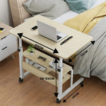 Adjustable Overbed Laptop Computer Desk with Bottom Shelf