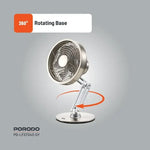 Porodo Lifestyle Metal Desk Fan – Gray