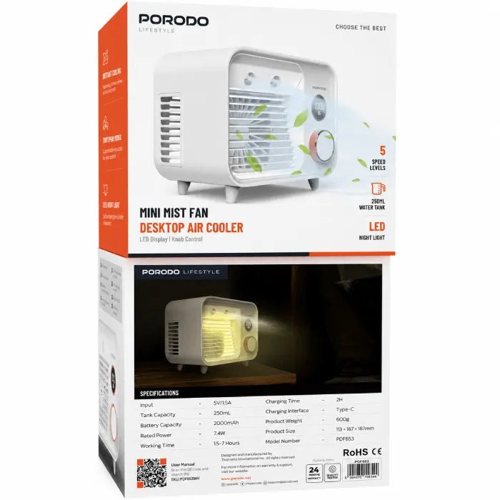 Porodo Mini Mist Cooling Fan & Portable Air Cooler