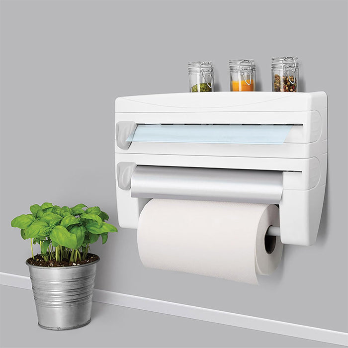 3-in-1 Wall Mounted Storage Rack with Dispenser