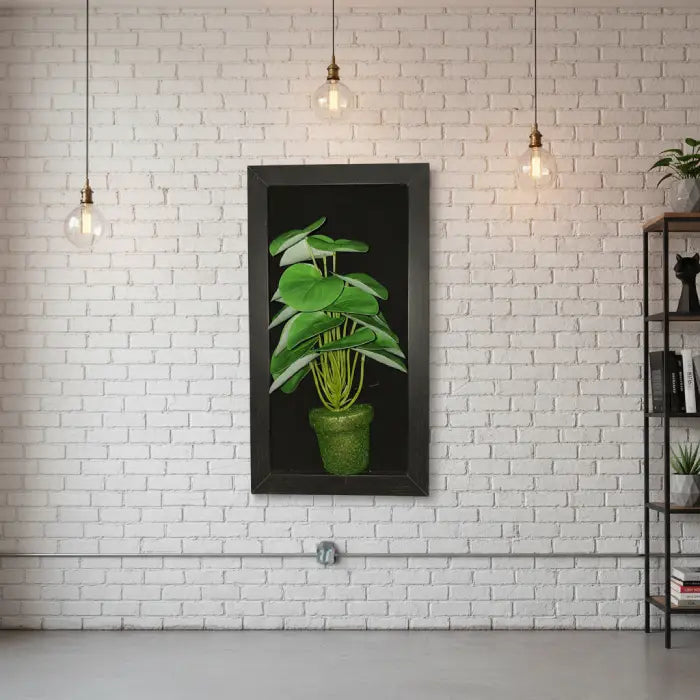 Artificial Green Plant with Pot Wall Photo Frame for Home & Office Decor