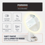 Porodo lifestyle Led Illuminated Mirror – White/Rose Gold