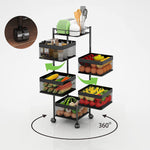 5-Tier Multipurpose Rotating Square Kitchen Storage Rack