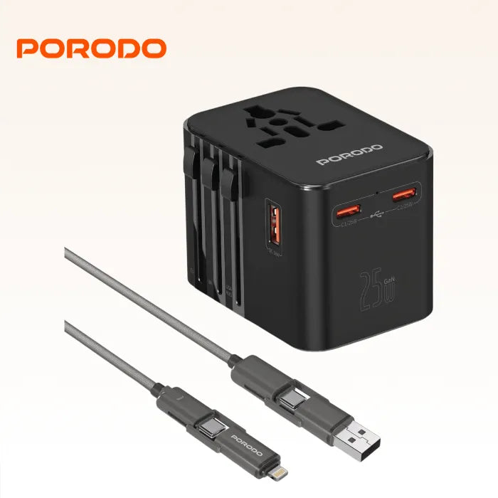 Porodo GaN Universal Travel Multi-Port Quick Charger