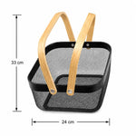 Multi-Purpose Mesh Metal Storage Basket with Handles
