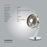 Porodo Lifestyle Metal Desk Fan – Gray