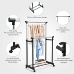 Double Rods Clothes Drying Stand