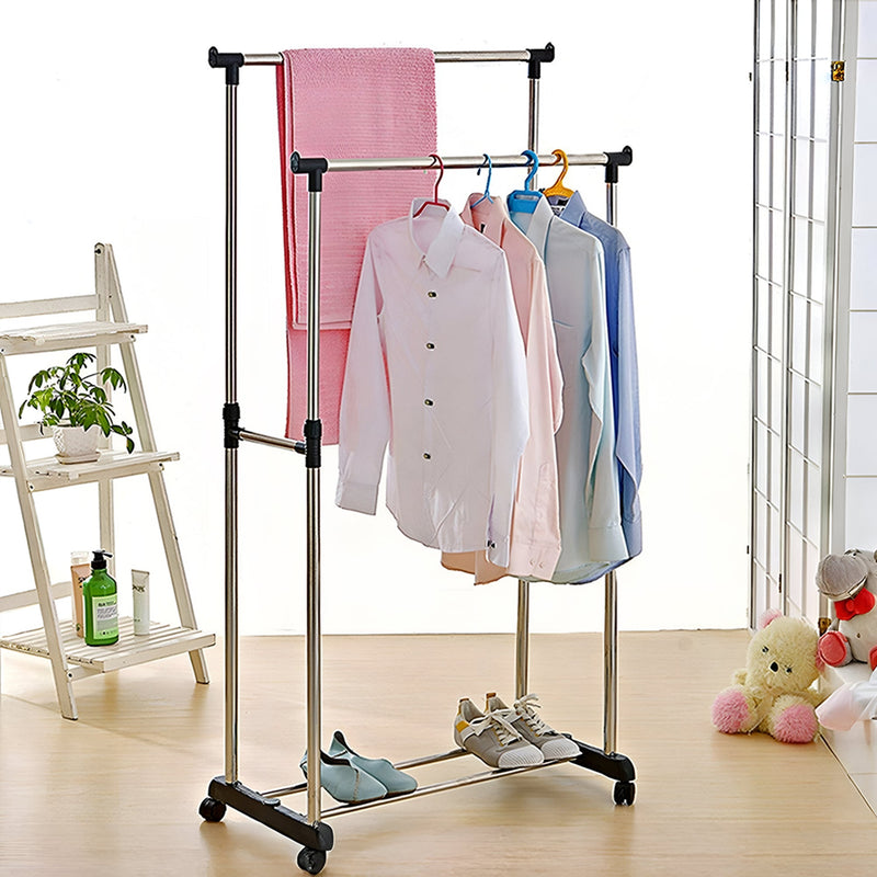 Double Rods Clothes Drying Stand
