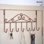 Space Saving Stainless Steel 7 Hook Door Hanger