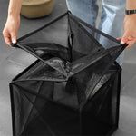 Collapsible Folding Portable Mesh Laundry Basket Bag with Handles