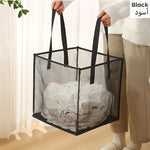 Collapsible Folding Portable Mesh Laundry Basket Bag with Handles