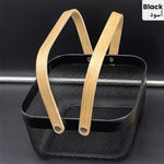 Multi-Purpose Mesh Metal Storage Basket with Handles