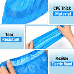 100 Pcs Waterproof Plastic Disposable Shoe Cover