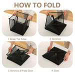 Collapsible Folding Portable Mesh Laundry Basket Bag with Handles