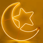 Large Crescent Ramadan Moon & Star Light