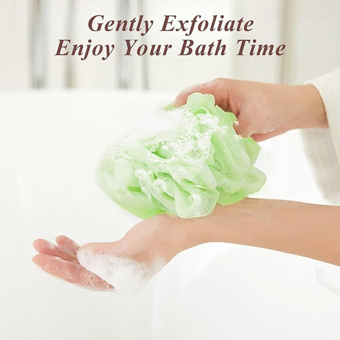 4 Pcs Bath Loofah Sponge Set – Soft Mesh Body Scrubber Shower Sponge