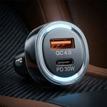 PARKIZ 55W Fast Charging Dual Port Car Charger Adapter