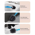 Detergent Refillable Toilet Cleaning Brush With Wall Mounted Holder