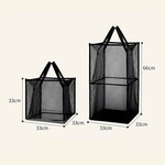 Collapsible Folding Portable Mesh Laundry Basket Bag with Handles