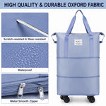 Foldable Expandable Travel Duffel Bag with Wheels