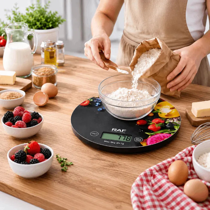 RAF High Precision Digital Kitchen Weighing Scale 5kg with LCD Display
