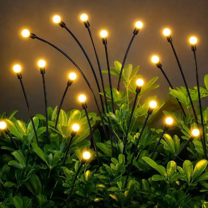 2 Pcs Solar Waterproof Outdoor LED Firefly Garden Decor Light