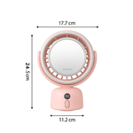 Green Lion Makeup Mirror Fan- Pink
