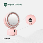 Green Lion Makeup Mirror Fan- Pink