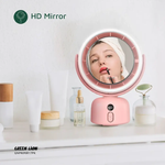 Green Lion Makeup Mirror Fan- Pink