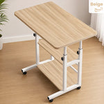 Height Adjustable Overbed Laptop Table with Wheels