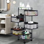 5-Tier Multipurpose Rotating Square Kitchen Storage Rack