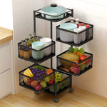 5-Tier Multipurpose Rotating Square Kitchen Storage Rack