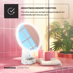 Porodo lifestyle Led Illuminated Mirror – White/Rose Gold