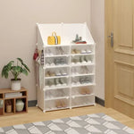 Multi- Layer Plastic Dustproof Shoe Rack With Organizer Shelf