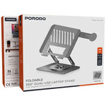 Porodo Foldable 360° Laptop Stand with MagSafe Phone Holder