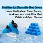 100 Pcs Waterproof Plastic Disposable Shoe Cover
