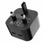 Porodo Super-Fast Dual USB-C Wall Charger PD 35W UK – Black