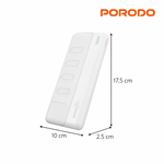 Porodo Blue 10000mAh Slim Power Bank Dual USB-A Output