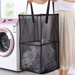 Collapsible Folding Portable Mesh Laundry Basket Bag with Handles