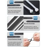 100 Pcs Strong & Durable Nylon Cable Ties 3.6 x 400mm