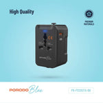 Porodo Blue Dual Port Universal Charger – Black