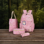 Girls School Backpack Set – 4 Pcs Bag With Lunch Bag & Pencil Case